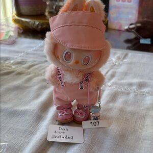 107, 4 Pieces Pink Adorable Outfit For Labubu Doll(doll not included)
